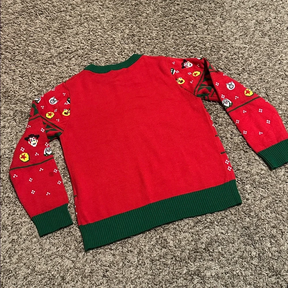 Disney Pixar Toy Story Kids Festive Red and Green Christmas Sweater - Picture 4 of 6